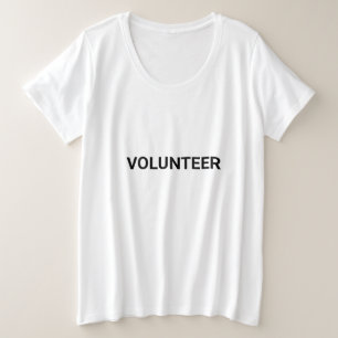 Volunteer Schwarz & Weiß einfach elegant modern Große Größe T-Shirt