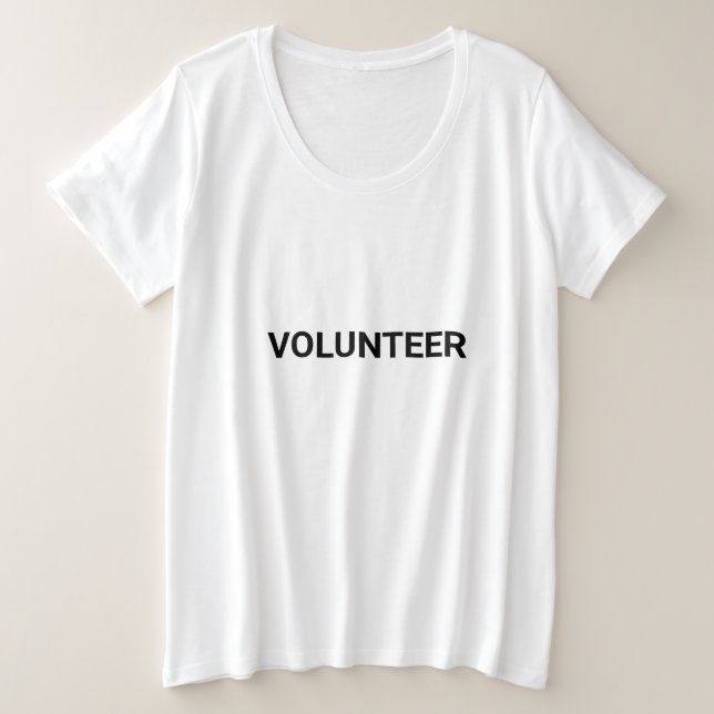 Volunteer Schwarz & Weiß einfach elegant modern Große Größe T-Shirt (Design vorne)