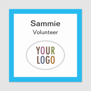 Volunteer Square Abzeichen mit Logo-Button oder Ma Namensschild
