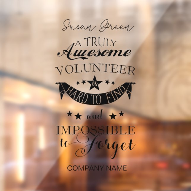 Volunteer Vielen Dank Fensteraufkleber (Blatt 2)