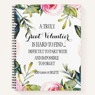 Volunteer Vielen Dank für Ihren benutzerdefinierte Notizbuch