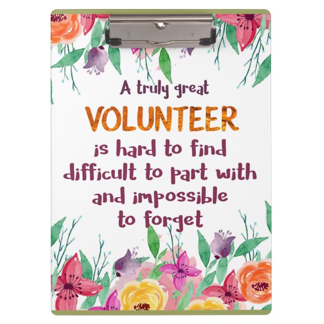 Volunteer Vielen Dank, Volunteer Klemmbrett (Vorderseite)