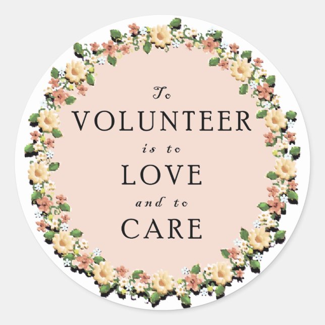 Volunteer Wertschätzung Runder Aufkleber (Vorderseite)