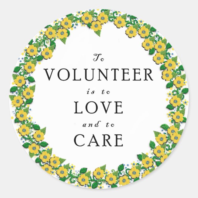 Volunteer-Wertschätzung Runder Aufkleber (Vorderseite)
