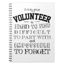 Volunteer Wertschätzung Vielen Dank Geschenk Skrip Notizblock