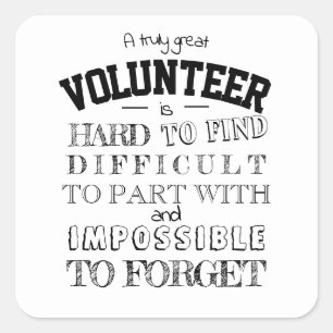 Volunteer Wertschätzung Vielen Dank Geschenk Skrip Quadratischer Aufkleber