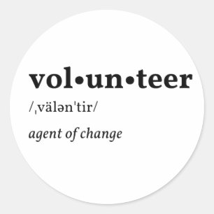 Volunteer Wörterbuchbeschreibung Runder Aufkleber