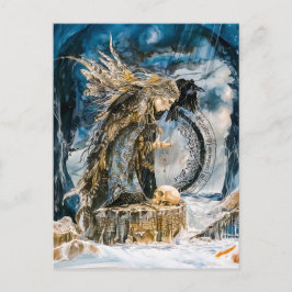 Völva die Seeress der Norse Prophetsch Feiertagspostkarte