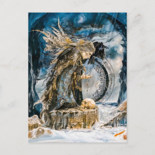 Völva die Seeress der Norse Prophetsch Feiertagspostkarte