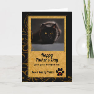 vom Cat Fathers Day Gold and Black Foto Karte