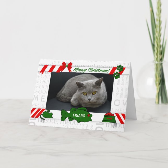 vom Cat Meowy Weihnachten Horizontal Foto (Vorderseite)