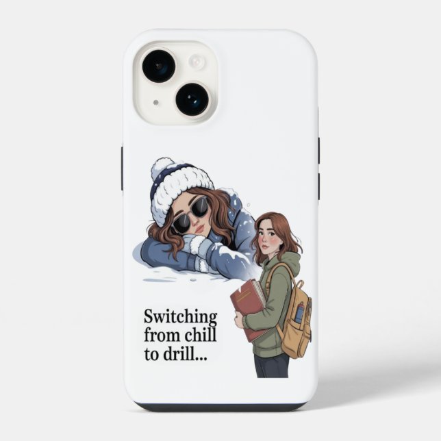 Vom Chillen zum Büffeln iPhone Hülle (Rückseite)