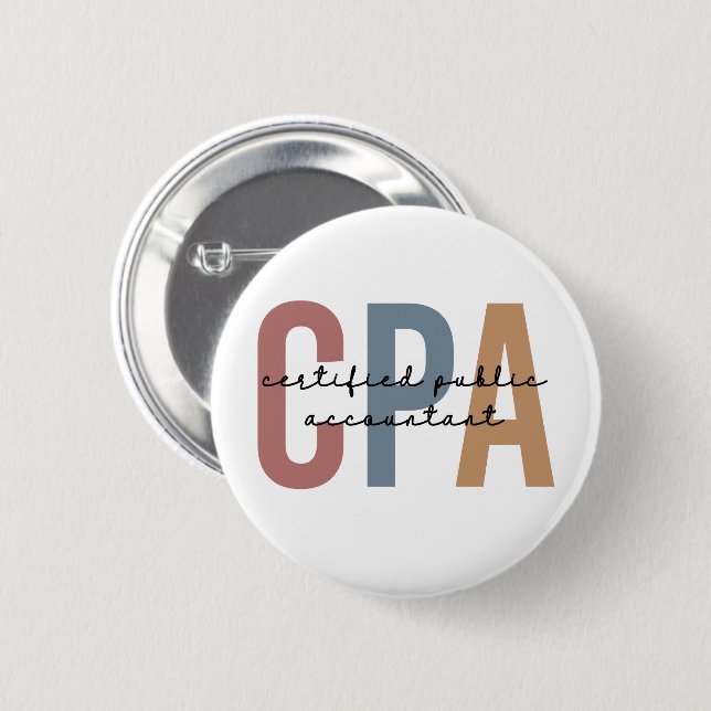 Vom CPA zertifizierter öffentlicher Wirtschaftsprü Button (Vorne & Hinten)