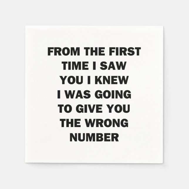 Vom ersten Mal an habe ich dich gesehen Serviette (Vorderseite)