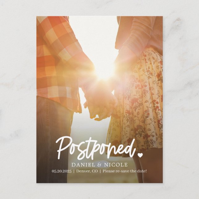 Vom FARBE "Herz-EDITABLE" ändern Sie das Datum Postkarte (Vorderseite)