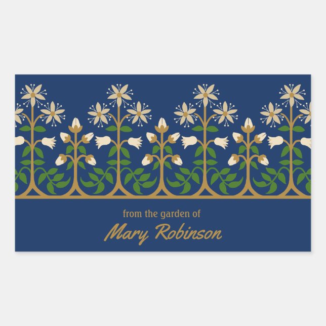 Vom Garten Art Nouveau CC0260 Augustus Pugin Rechteckiger Aufkleber (Vorderseite)