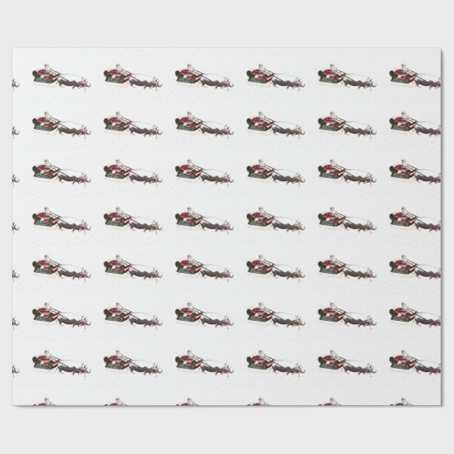 vom Hippopotamus gezogene Santa-Schlitte Geschenkpapier (Flach)