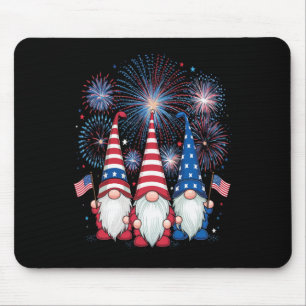 vom Juli 2024 Patriotische Gnome Funny American US Mousepad