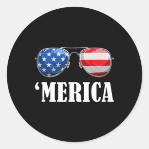 Vom Juli Amerika Unabhängigkeitstag merica Patriot Runder Aufkleber