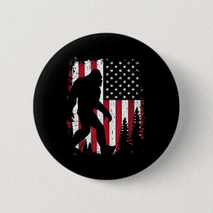 vom Juli Bigfoot Sasquatch American Flag Patriotic Button