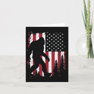 vom Juli Bigfoot Sasquatch American Flag Patriotic Karte