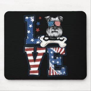 vom Juli Dekoration Patriotische Liebe Schnauzer D Mousepad