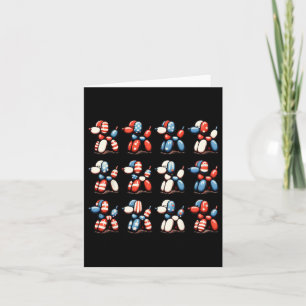 Vom Juli Feier Patriotic Balloon Dog Men Wome Karte