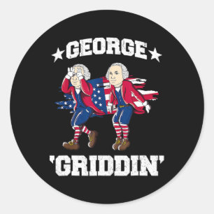 Vom Juli George Washington Griddy George Griddin 2 Runder Aufkleber