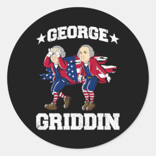 Vom Juli George Washington Griddy George Griddin Runder Aufkleber