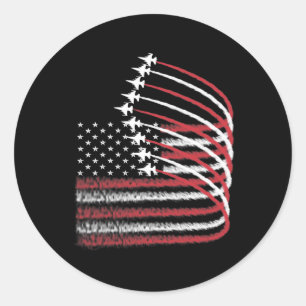 vom Juli Jet American Flag Patriotic USA Bo Runder Aufkleber