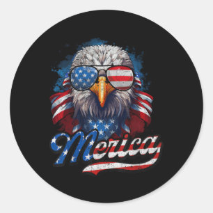 vom Juli Merica Eagle USA Flag Amerikanische Unabh Runder Aufkleber