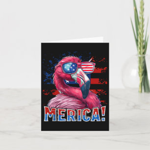 vom Juli Merica Flamingo American Flag Kinder Männ Karte
