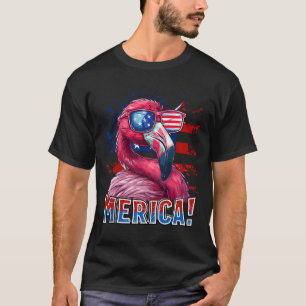 vom Juli Merica Flamingo American Flag Kinder Männ T-Shirt