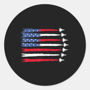 vom Juli Patriotic Red White Blue USA Flag kämpfen Runder Aufkleber