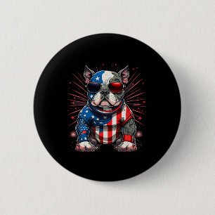 vom Juli: Patriotische Amerikanerin Bully Dos Flag Button