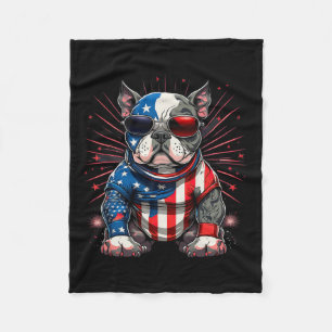 vom Juli: Patriotische Amerikanerin Bully Dos Flag Fleecedecke