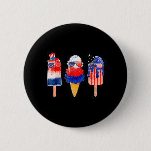 vom Juli Popsicle Red White Blue American Flag Pat Button
