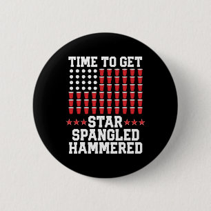 vom Juli T Shirt Geschenk Beer Pong American Flag  Button