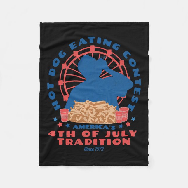Vom Juli Traditioneller Hot Dog Eating Contest Fun Fleecedecke (Vorderseite)