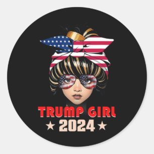 vom Juli Trump 45 47 Trump Girl 2024 Runder Aufkleber