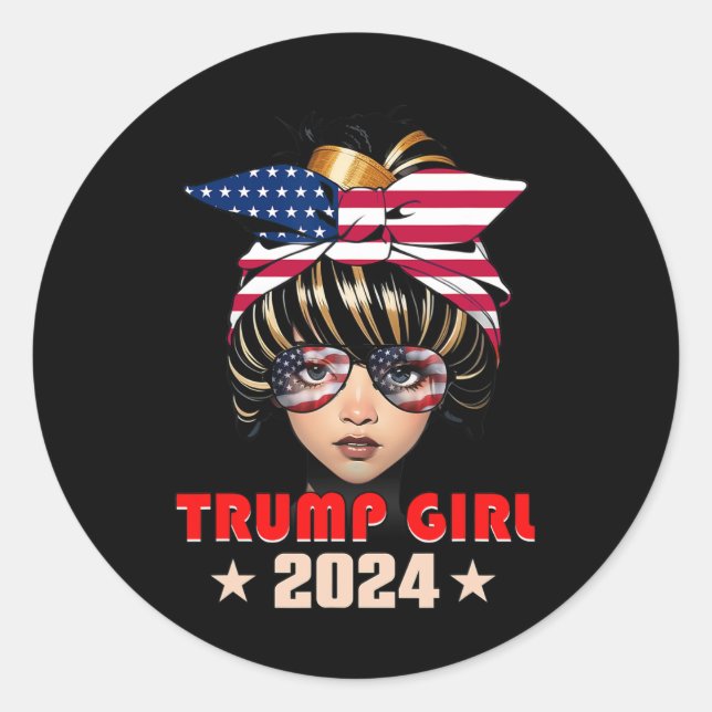vom Juli Trump 45 47 Trump Girl 2024 Runder Aufkleber (Vorderseite)