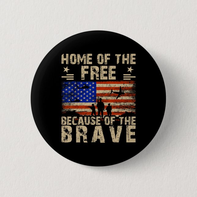 vom Juli US-Flagge - Zuhause der freien wegen der Button (Vorderseite)