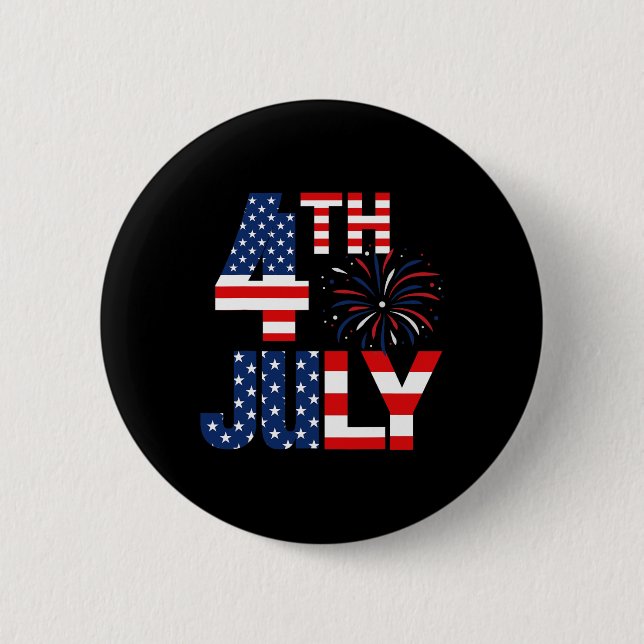 Vom Juli US-Party Flag Patriotic American Independ Button (Vorderseite)