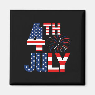Vom Juli US-Party Flag Patriotic American Independ Magnet