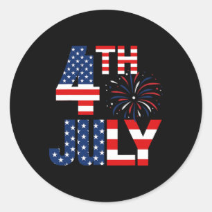 Vom Juli US-Party Flag Patriotic American Independ Runder Aufkleber