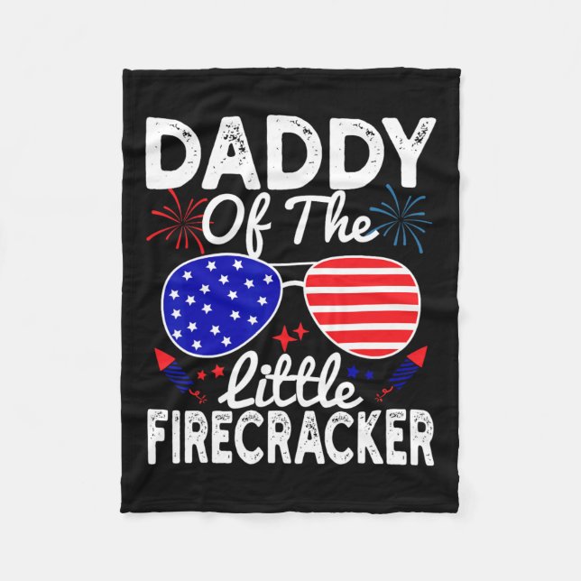 Vom kleinen Firecracker Funny 4. Juli Vater Fleecedecke (Vorderseite)