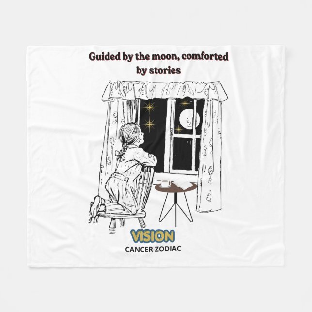 Vom Krebs-Mond geleiteter Zodiac-Poster  Fleecedecke (Vorderseite (Horizontal))