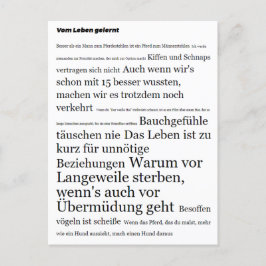 Vom Leben in Motivationen Postkarte