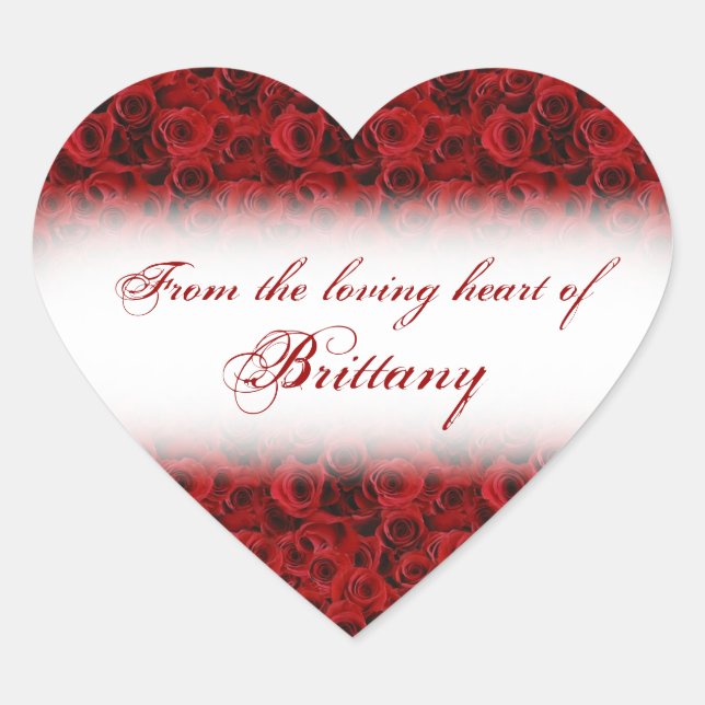 Vom liebenden Herzen der Rose angepasste Aufkleber (Vorderseite)