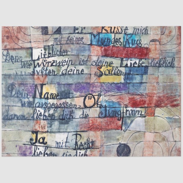 Vom Lied der Lieder, Klee Seidenpapier (Vorderseite)